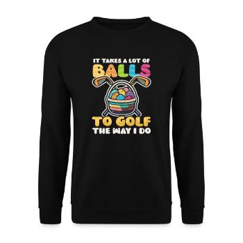 Golf Ostern nimmt Bälle Golf - Unisex Pullover - Schwarz - Vorne - Alina (178cm) & Michal (187cm)