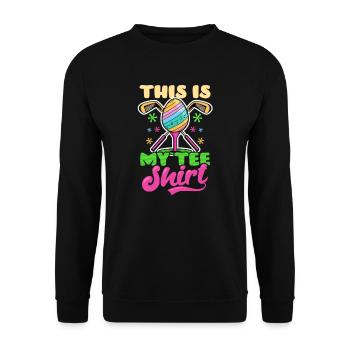 Golf Ostern Das ist mein Tee - Unisex Pullover - Schwarz - Vorne - Alina (178cm) & Michal (187cm)