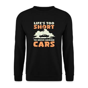 La vie des passionnés de voitures est trop courte pour les voitures ennuyeuses - Sweat-shirt Unisexe - noir - Devant - Alina (178cm) & Michal (187cm)