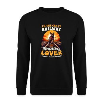 Modélisme ferroviaire Crazy Railway Modeling - Sweat-shirt Unisexe - noir - Devant - Alina (178cm) & Michal (187cm)