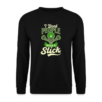 La crosse de la Saint-Patrick bat les gens avec un bâton - Sweat-shirt Unisexe - noir - Devant - Alina (178cm) & Michal (187cm)