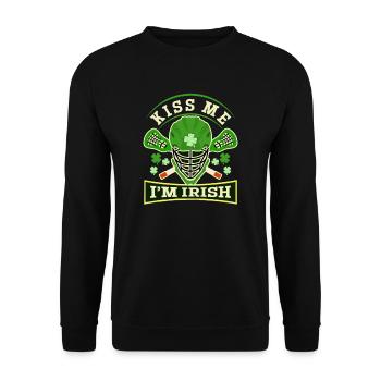 Crosse Saint-Patrick Kiss Irlandais - Sweat-shirt Unisexe - noir - Devant - Alina (178cm) & Michal (187cm)