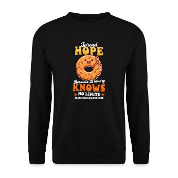Leukemia Awareness Hope Bravery No Limits - Unisex Sweatshirt - black - Front - Alina (178cm) & Michal (187cm)