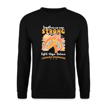 Leukemia Awareness Together We Strong - Unisex Sweatshirt - black - Front - Alina (178cm) & Michal (187cm)