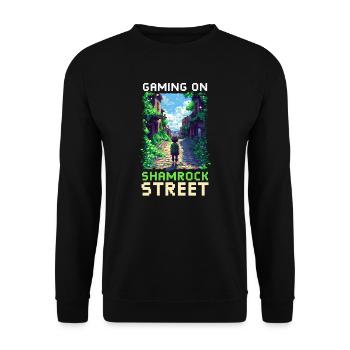 St. Patricks Day Gaming Gaming sur Shamrock Street - Sweat-shirt Unisexe - noir - Devant - Alina (178cm) & Michal (187cm)