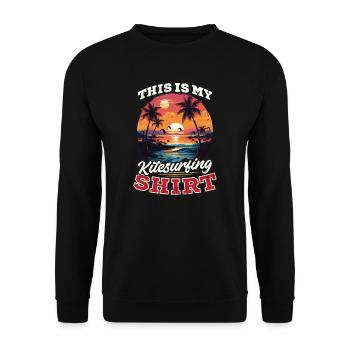 Kitesurfen Das ist mein Kitesurfing-Outfit - Unisex Pullover - Schwarz - Vorne - Alina (178cm) & Michal (187cm)