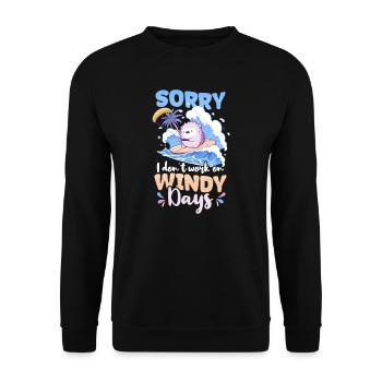 Kite Surfing Don't Work On Windy Days - Unisex Sweatshirt - black - Front - Alina (178cm) & Michal (187cm)
