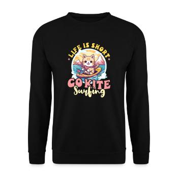 Kite Surfing Life Short Go Kite Surfing - Unisex Sweatshirt - black - Front - Alina (178cm) & Michal (187cm)