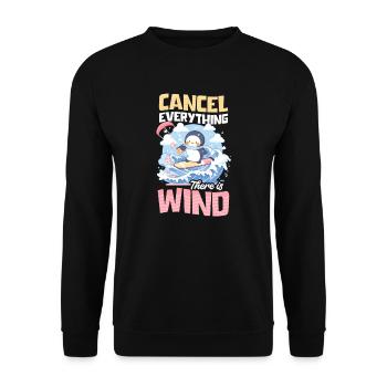 Kite Surf Annuler Tout Il y a du Vent - Sweat-shirt Unisexe - noir - Devant - Alina (178cm) & Michal (187cm)