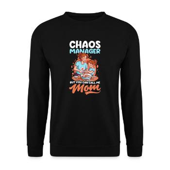 Mothers Day Chaos Manager You Can Call Mom - Unisex Sweatshirt - black - Front - Alina (178cm) & Michal (187cm)