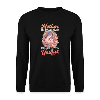 Mothers Day Like Flower Beautiful And Unique - Unisex Sweatshirt - black - Front - Alina (178cm) & Michal (187cm)