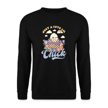 Christian Easter Just A Cute Little Chick - Unisex Sweatshirt - black - Front - Alina (178cm) & Michal (187cm)