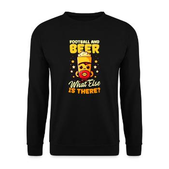 Amateur de football Football, Bière Que s’est-il d’autre ? - Sweat-shirt Unisexe - noir - Devant - Alina (178cm) & Michal (187cm)