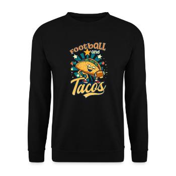 Football Lover Football And Tacos - Unisex Sweatshirt - black - Front - Alina (178cm) & Michal (187cm)