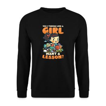 Basketball Osterwurf wie Mädchen Ostern - Unisex Pullover - Schwarz - Vorne - Alina (178cm) & Michal (187cm)