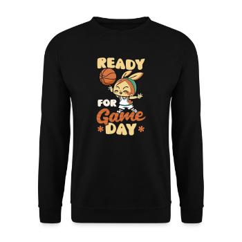 Basketball Easter Ready Game Day - Unisex Sweatshirt - black - Front - Alina (178cm) & Michal (187cm)