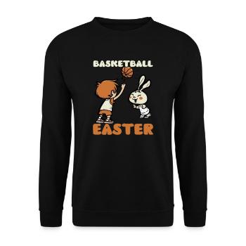 Basketball Ostern Basketball Ostern - Unisex Pullover - Schwarz - Vorne - Alina (178cm) & Michal (187cm)