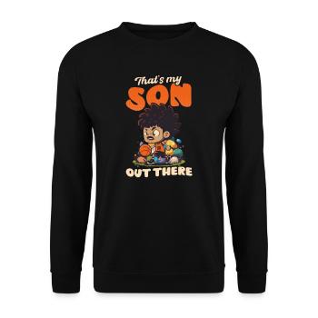 Basket-ball Pâques mon fils là-bas maman papa - Sweat-shirt Unisexe - noir - Devant - Alina (178cm) & Michal (187cm)