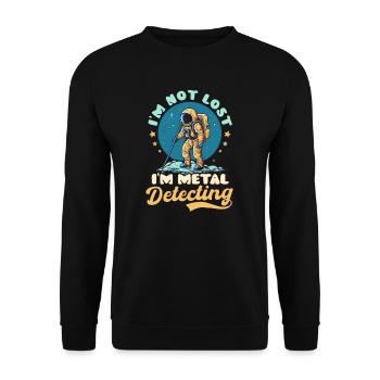 Metalldetektor nicht verloren Im Detektor Astronaut - Unisex Pullover - Schwarz - Vorne - Alina (178cm) & Michal (187cm)