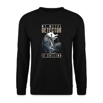 Metal Detecting My Detector Calls - Unisex Sweatshirt - black - Front - Alina (178cm) & Michal (187cm)