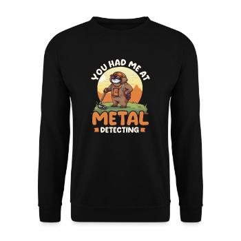 Metal Detecting You Had Me At Detecting Sloth - Unisex Sweatshirt - black - Front - Alina (178cm) & Michal (187cm)