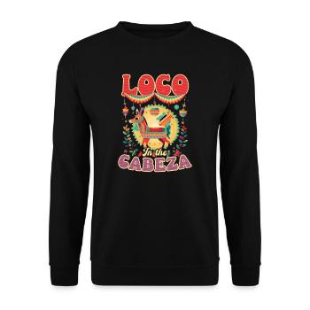 Mexico Lover Loco in der Cabeza - Unisex Pullover - Schwarz - Vorne - Alina (178cm) & Michal (187cm)