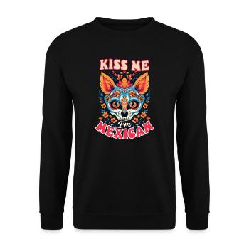 Mexique Amant Embrassez-Moi Mexicain - Sweat-shirt Unisexe - noir - Devant - Alina (178cm) & Michal (187cm)