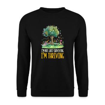 Stroke Survivor Not Just Surviving Thriving - Unisex Sweatshirt - black - Front - Alina (178cm) & Michal (187cm)