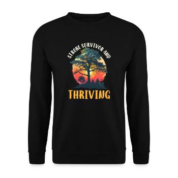 Stroke Survivor Stroke Survivor And Thriving - Unisex Sweatshirt - black - Front - Alina (178cm) & Michal (187cm)
