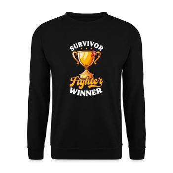 Stroke Survivor Survivor Fighter Gewinner - Unisex Pullover - Schwarz - Vorne - Alina (178cm) & Michal (187cm)