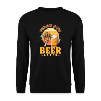 Tennis Player Tennis Now Beer Later - Unisex Sweatshirt - black - Front - Alina (178cm) & Michal (187cm)