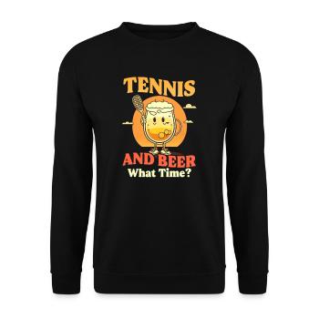 Tennis Player Tennis And Beer What Time - Unisex Sweatshirt - black - Front - Alina (178cm) & Michal (187cm)