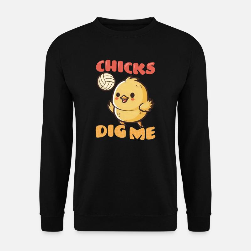 Volleyball Easter Chicks Dig Me - Unisex Sweatshirt - black