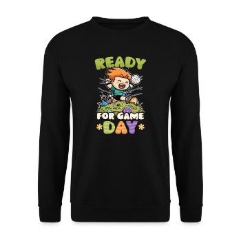 Volleyball Easter Ready Game Day - Unisex Sweatshirt - black - Front - Alina (178cm) & Michal (187cm)