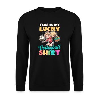 Volleyball Easter Lucky Volleyball Outfit - Unisex Sweatshirt - black - Front - Alina (178cm) & Michal (187cm)