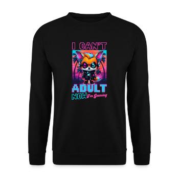 Je suis un joueur vidéo qui ne peut pas être adulte maintenant que je joue - Sweat-shirt Unisexe - noir - Devant - Alina (178cm) & Michal (187cm)