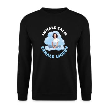 Infirmière d’anesthésie Inspirez calmement Expirez Inquiétude - Sweat-shirt Unisexe - noir - Devant - Alina (178cm) & Michal (187cm)