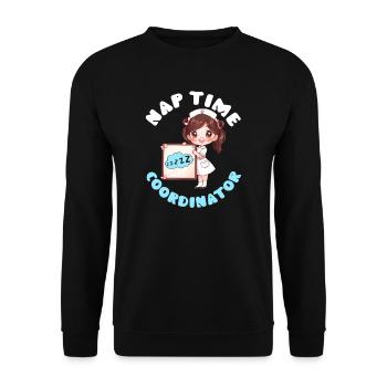 Anesthesia Nurse Nap Time Coordinator - Unisex Sweatshirt - black - Front - Alina (178cm) & Michal (187cm)