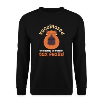 Fraude fiscale Capybara Vacciné Prêt à S’Engager - Sweat-shirt Unisexe - noir - Devant - Alina (178cm) & Michal (187cm)
