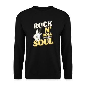 Rock Music Rock And Roll Stole Soul - Unisex Sweatshirt - black - Front - Alina (178cm) & Michal (187cm)