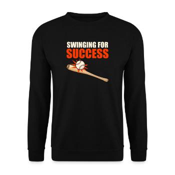 Baseball Coach Swinging For Success - Unisex Sweatshirt - black - Front - Alina (178cm) & Michal (187cm)
