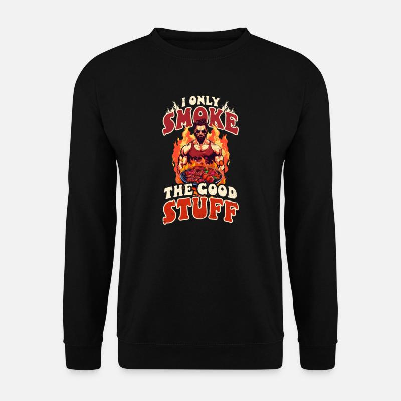 Bodybuilder BBQ Rauch Zeug - Unisex Pullover - Schwarz