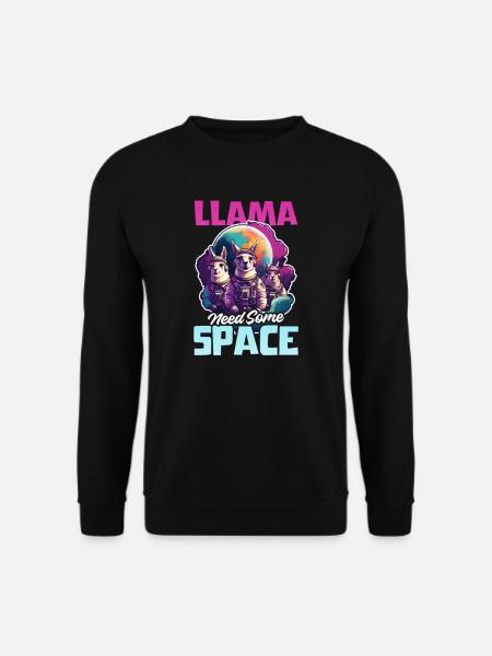 Llama Lover Llama Need Space - Unisex Sweatshirt - black