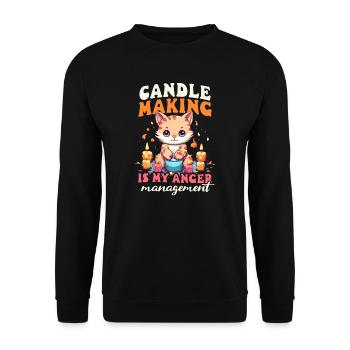 Kerzen machen Kerzen machen ist Wut - Unisex Pullover - Schwarz - Vorne - Alina (178cm) & Michal (187cm)
