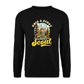 Einmal scouten Ein Scout immer scouten - Unisex Pullover - Schwarz - Vorne - Alina (178cm) & Michal (187cm)