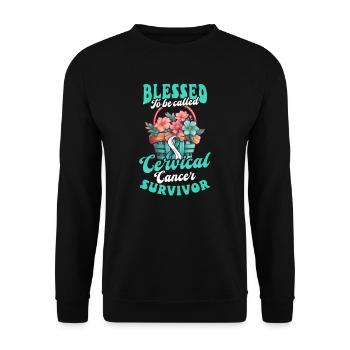 La sensibilisation au cancer du col de l’utérus appelée survivante - Sweat-shirt Unisexe - noir - Devant - Alina (178cm) & Michal (187cm)