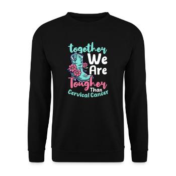 Sensibilisation au cancer du col de l’utérus Ensemble, nous sommes plus forts - Sweat-shirt Unisexe - noir - Devant - Alina (178cm) & Michal (187cm)