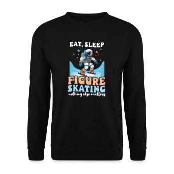 Eiskunstlauf Essen Schlaf Eiskunstlauf - Unisex Pullover - Schwarz - Vorne - Alina (178cm) & Michal (187cm)