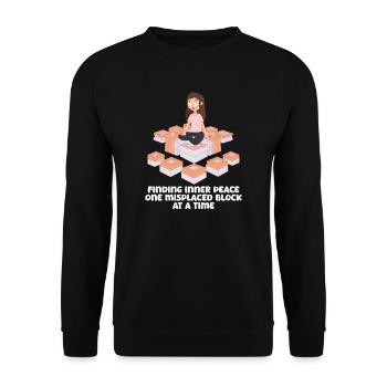 Yoga Instructor Inner Peace One Block a Time - Unisex Sweatshirt - black - Front - Alina (178cm) & Michal (187cm)