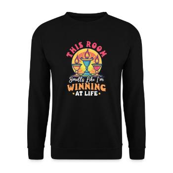 Candle Making Room Smells Like Winning at Life - Unisex Sweatshirt - black - Front - Alina (178cm) & Michal (187cm)